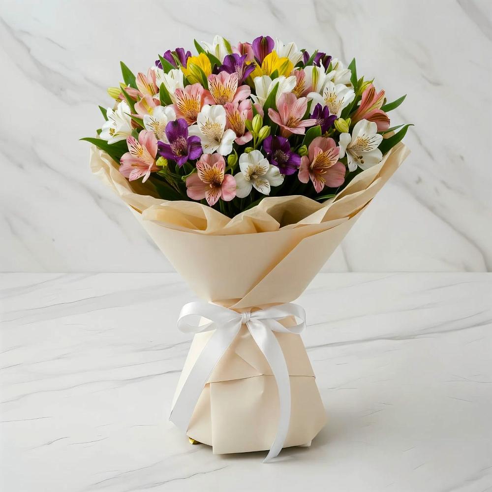 Букет цветов из: Альстромерии в Елизаветино