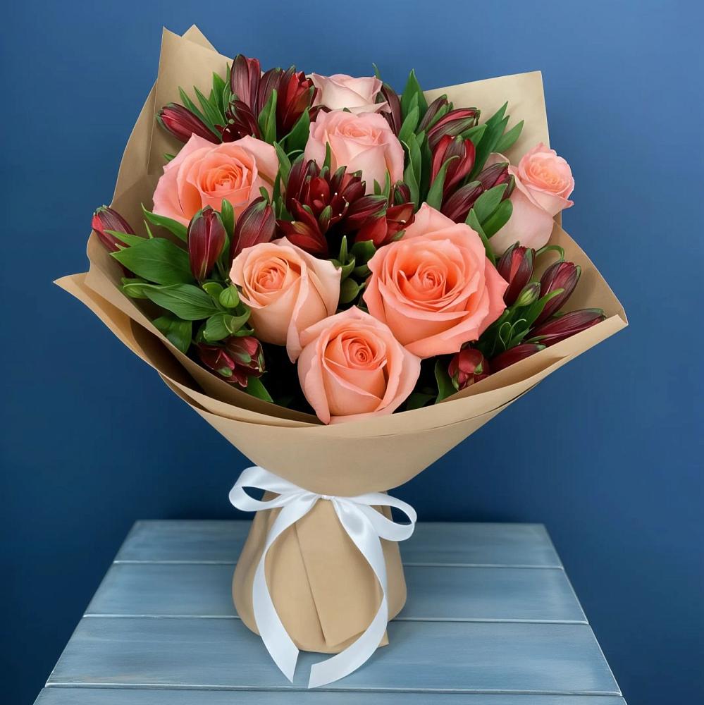 Букет цветов из: Розы и Альстромерии в Елизаветино