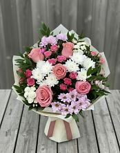 Букет цветов из:  Альстромерии, Гвоздики, Розы и Хризантемы #REPLACE_PRED# Елизаветино