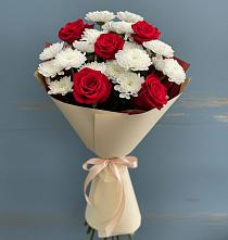 Букет цветов из:  Розы и Хризантемы в Елизаветино