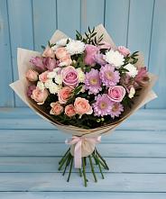 Букет цветов из:  Хризантемы, Розы и Альстромерии #REPLACE_PRED# Елизаветино