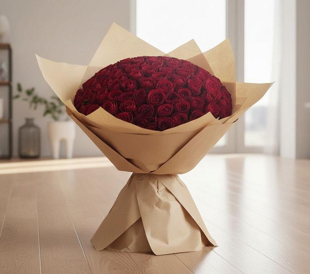 Букет 101 Красная роза в Елизаветино