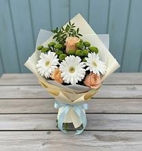 Букет цветов из:  Герберы, Розы и Хризантемы #REPLACE_PRED# Елизаветино