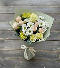 Букет цветов из:  Альстромерии, Розы и Хризантемы в Елизаветино