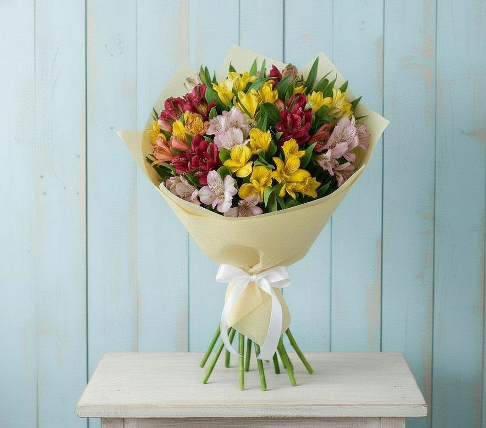 Букет цветов из: Альстромерии в Елизаветино