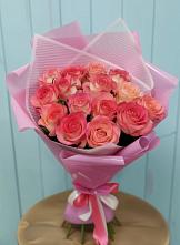 Букет 15 Розовых роз Равель в Елизаветино